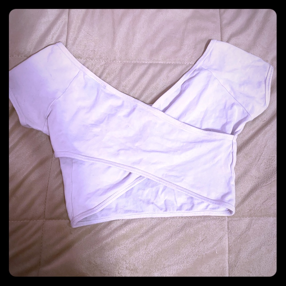 White Crop Top with Cross Back